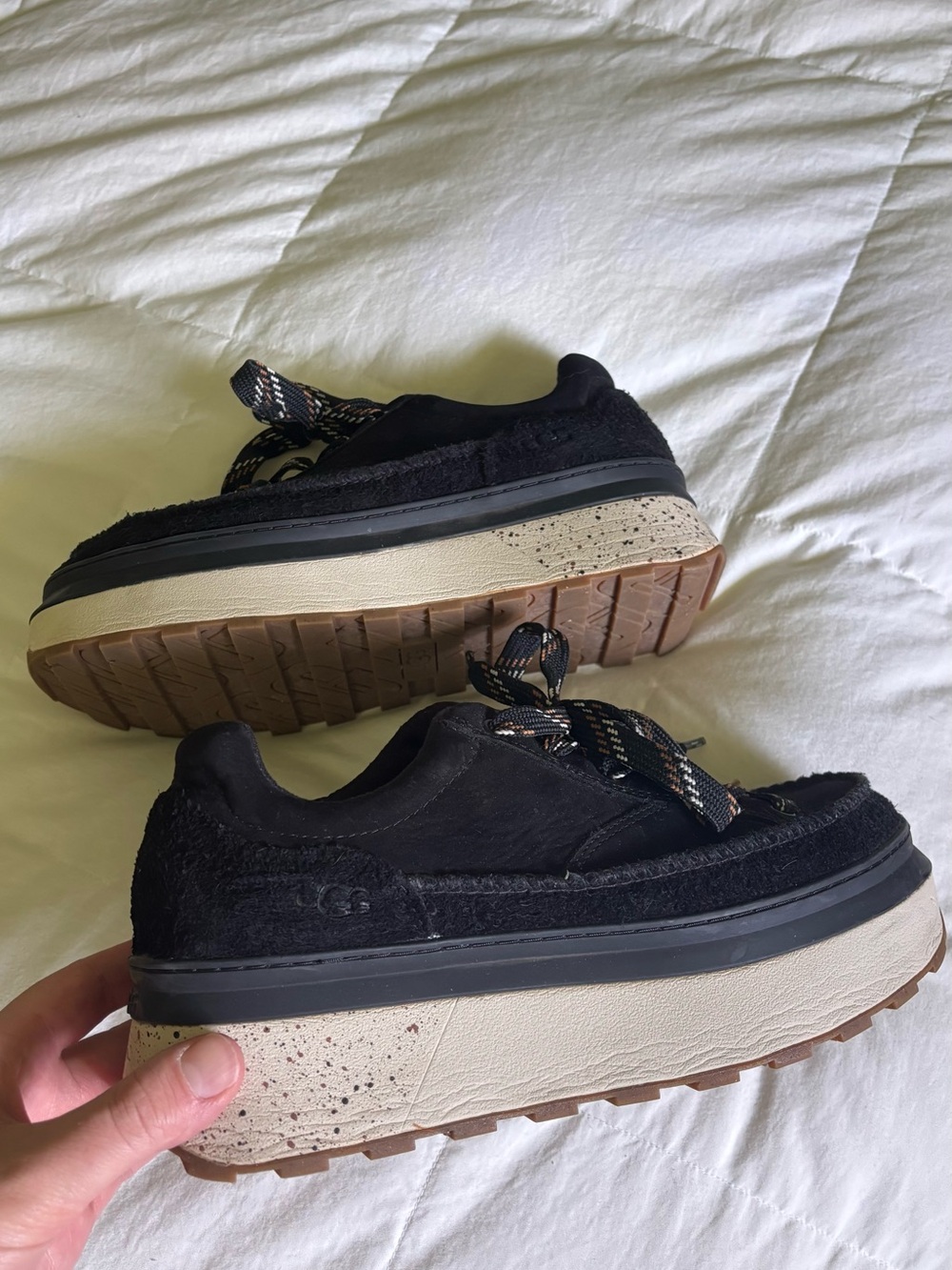 UGG platform sneakers in black suede women’s size 10